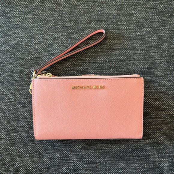 Michael Kors Pink Double-Zip Wristlet - Picture 1 of 4